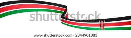 Kenya flag wave isolated on png or transparent background