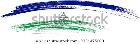 Lesotho flag with brush paint textured isolated  on png or transparent background