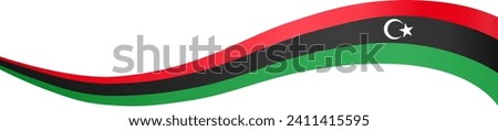 Libya flag wave isolated on png or transparent background vector illustration.