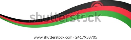 Malawi flag wave isolated on png or transparent background vector illustration.