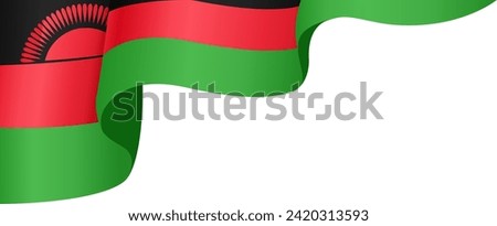 Malawi flag wave isolated on png or transparent background. vector illustration.