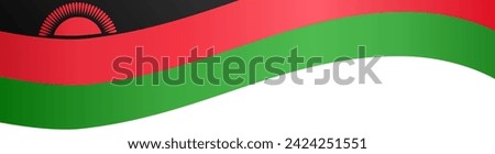 Malawi flag wave isolated on png or transparent background. vector illustration.