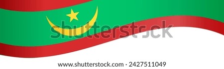 Mauritania flag wave isolated on png or transparent background. vector illustration.