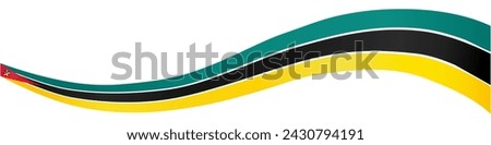 Mozambique flag wave isolated on png or transparent background. vector illustration.