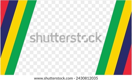 Mauritius flag wave isolated on png or transparent background. vector illustration.