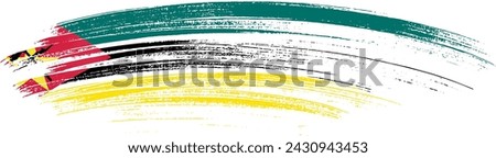 Mozambique flag with brush paint textured isolated  on png or transparent background. vector illustration
