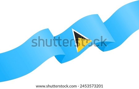 Saint Lucia flag wave isolated on png or transparent background vector illustration.