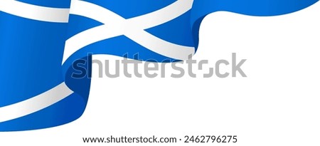 Scotland flag wave isolated on png or transparent background vector illustration.