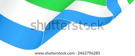 Sierra Leone flag wave isolated on png or transparent background vector illustration.