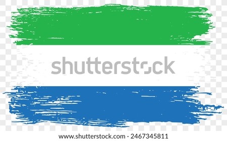 Sierra Leone flag brush paint textured isolated  on png or transparent background. vector illustration