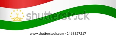 Tajikistan flag wave isolated on png or transparent background vector illustration.