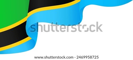 Tanzania flag wave isolated on png or transparent background vector illustration.