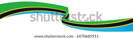 Tanzania flag wave isolated on png or transparent background vector illustration.