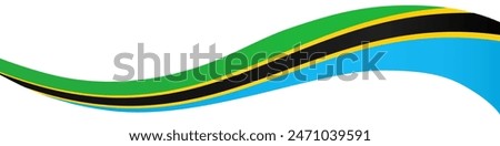 Tanzania flag wave isolated on png or transparent background vector illustration.