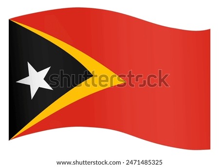 Timor Leste flag wave isolated on png or transparent background vector illustration.