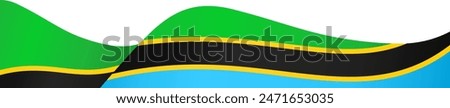 Tanzania flag wave isolated on png or transparent background vector illustration.