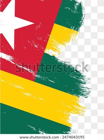 Togo flag brush paint textured isolated  on png or transparent background. vector illustration 