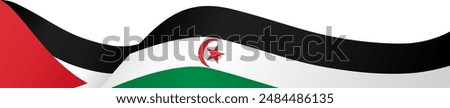 Western Sahara flag wave isolated on png or transparent background vector illustration.  