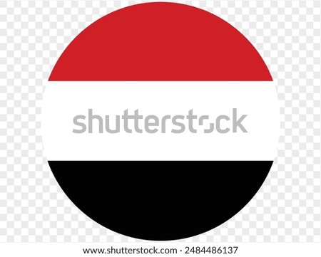 Yemen flag button on png or transparent background. vector illustration. 