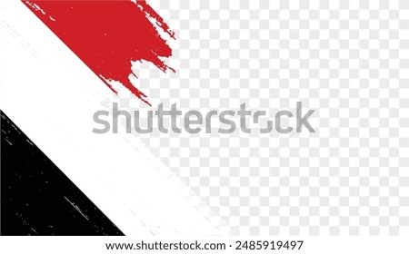 Yemen flag brush paint textured isolated  on png or transparent background. vector illustration 