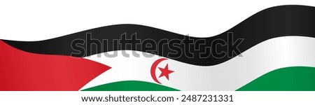 Western Sahara flag wave isolated on png or transparent background vector illustration.  