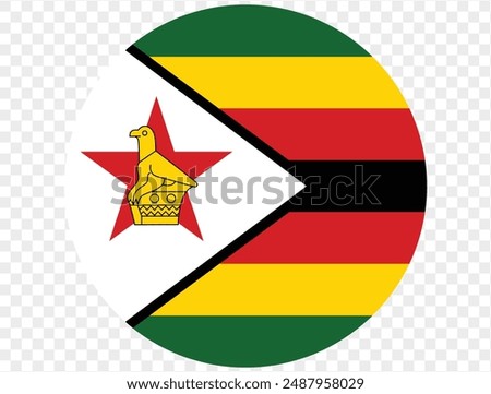 Zimbabwe flag button on png or transparent background. vector illustration. 