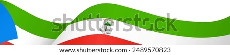 Equatorial Guinea flag wave isolated on png or transparent background vector illustration.  