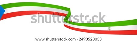 Equatorial Guinea flag wave isolated on png or transparent background vector illustration.  