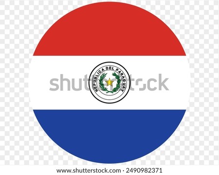 Paraguay flag button on png or transparent background. vector illustration. 