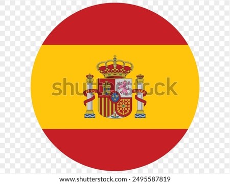 Spain flag button on png or transparent background. vector illustration. 