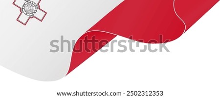 Malta flag wave isolated on png or transparent background vector illustration.