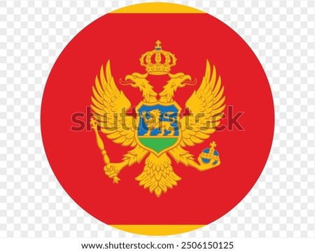 Montenegro flag button on png or transparent background. vector illustration. 