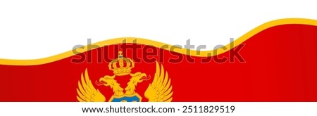 Montenegro flag wave isolated on png or transparent background vector illustration.