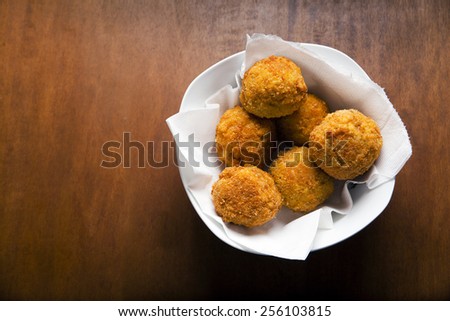 rice balls arancini. italian starter