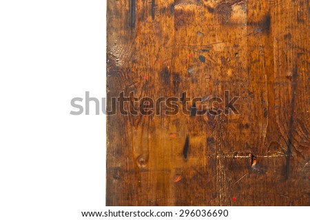 wood background on white.space for writing the text, recipes, advertising or menu. background for restaurants