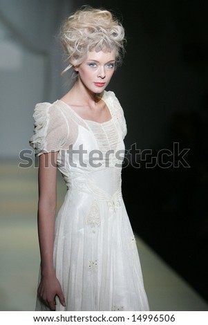 MOSCOW - APRIL 2: Model walks the runway during the KlukCGDT (South Africa) Collection as part of Russian Fashion Week April 2, 2007 in Moscow, Russia.