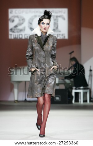MOSCOW - MARCH 22: Model walks the runway during the Two Gun Towers Collection as part of Fashion Week on March 22, 2009 in Moscow, Russia.