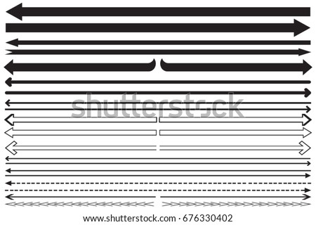 Set long arrow icon black and white. sign design, Vector illustration