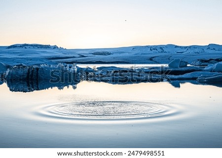 Foto Bild Sonnenuntergang mit Schollen im Winter mit Spree