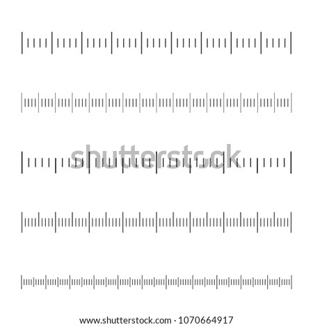 Ruler scale set isolated on white background. Different concept of ruler scale for web site, app and graph. Vector illustration, eps 10