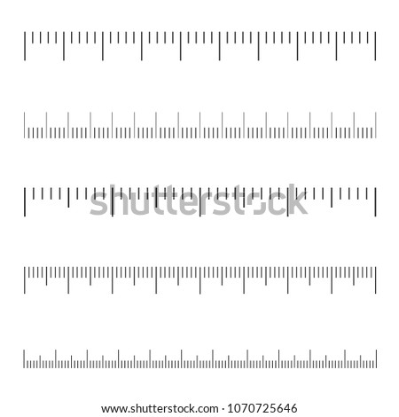 Ruler scale set isolated on white background. Different concept of ruler scale for web site, app and graph. Vector illustration, eps 10
