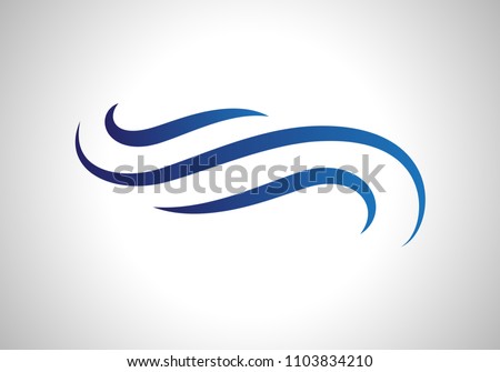 Water wave icon isolated on gray background. Flat water wave icon for web site, backdrop and logo template. Useful for poster, placard and banner. Creative art concept, vector illustration, eps 10