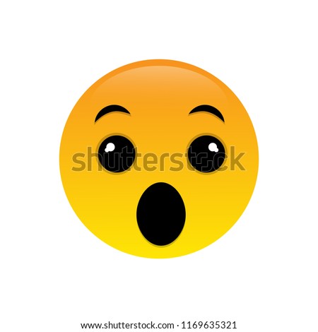 Emoji surprise face vector isolated on white background. Emoji face for web site, app, ui and t shirt. Vector illustration