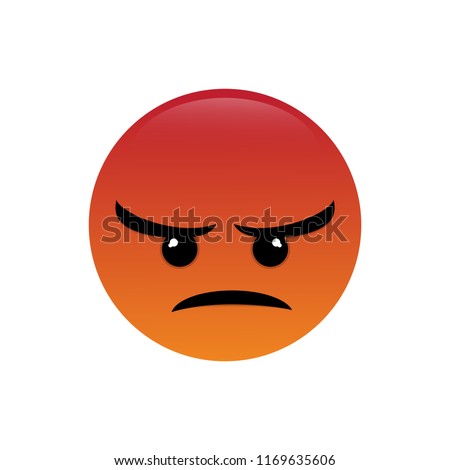 Emoji angry face vector isolated on white background. Emoji angry icon for web site, app, ui and t shirt. Vector illustration