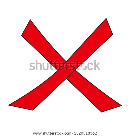 X red cross icon vector isolated on white background. Flat X red cross icon for web site, app, label, logo and design template. Creative art concept, vector illustration