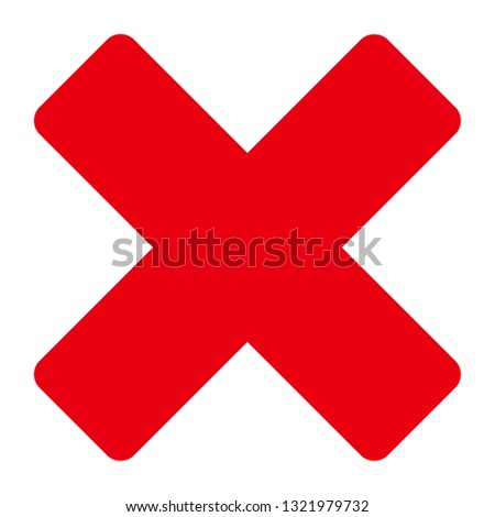 X red cross icon vector isolated on white background. Flat X red cross icon for web site, app, label, logo and design template. Creative art concept, vector illustration