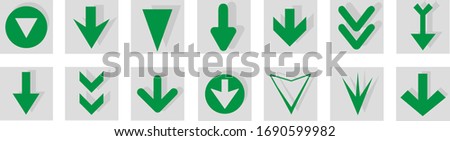 Arrow icon set isolated on white background. Trendy collection of different arrow icons in flat style. Creative arrows template for web site, mobile app, graphic design, ui and logo. Vector symbol