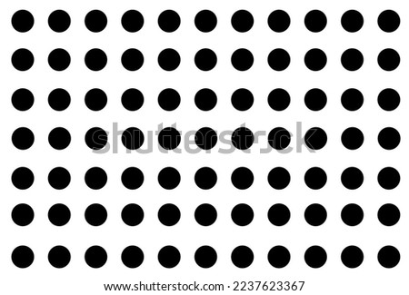 Black dot pattern on white background. Straight dot pattern for backdrop and wallpaper template. Simple classic polka dot lines with repeat stripes texture. Polka background, vector illustration