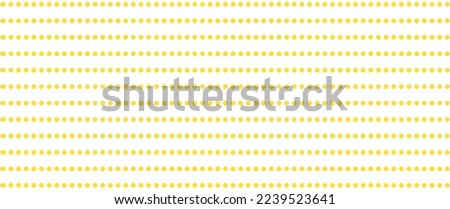 Yellow dot pattern on white background. Straight dot pattern for backdrop and wallpaper template. Simple classic polka dot lines with repeat stripes texture. Polka background, vector illustration