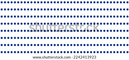 Navy blue dot pattern on white background. Straight dot pattern for backdrop and wallpaper template. Simple classic polka dot lines with repeat stripes texture. Polka background, vector illustration